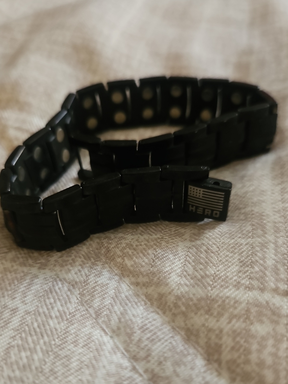 Black Stainless Steel Link Bracelet for Men